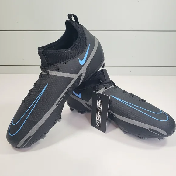 Nike Junior Phantom GT2 Club DC0813-004 Soccer Cleats Black Blue Size 5 Youth - Picture 3 of 6